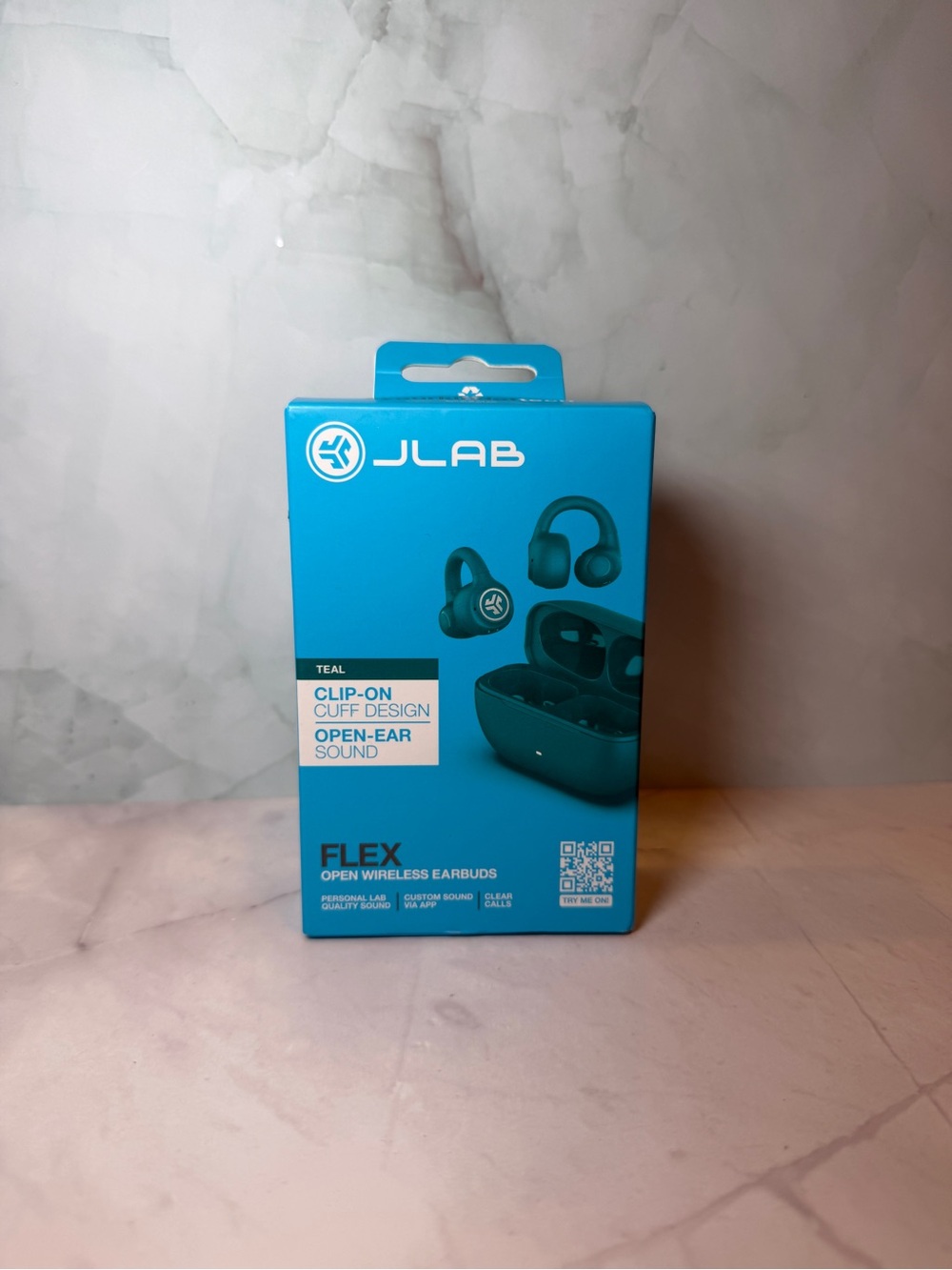 JLab Flex Open Wireless Earbuds in Teal - Clip-On Cuff Design